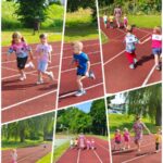 Akcja „Sprintem do maratonu” w naszym przedszkolu - kolaż zdjęć