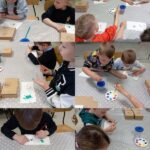 Wycieczka autokarowa „Motylków” i „Biedronek” do Muzeum Paleontologicznego w Lisowicach - kolaż zdjęć