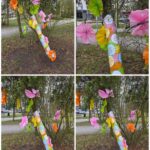 Kolorowa akcja dla autyzmu – drzewo pełne motyli w wykonaniu ,,Biedronek’’ i ,,Sówek’’.